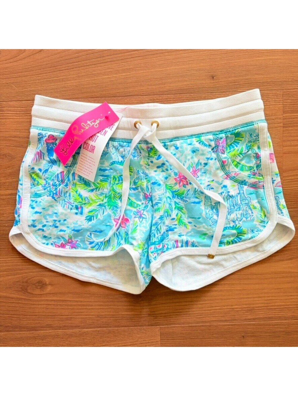 Lilly Pulitzer Chrissy French Terry Shorts tropical "What a Lovely Place"